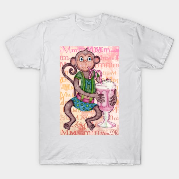 Monkey's Milkshake - mmmm! T-Shirt by micklyn